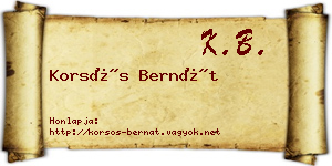 Korsós Bernát névjegykártya